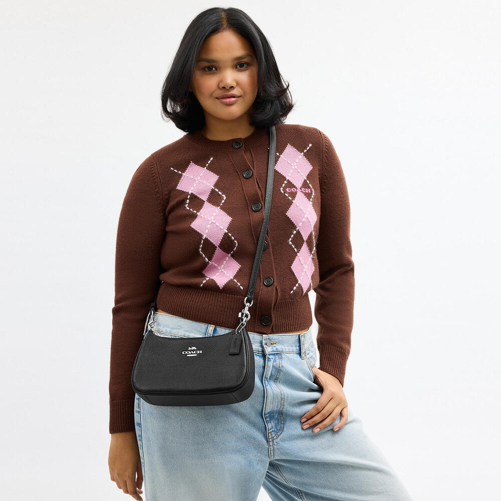 Coach Teri Shoulder Bag Black with Silver Hardware CV934 - Picture 2 of 12